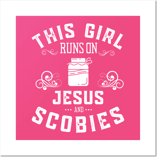 This Girl Runs On Jesus And Kombucha Scobies Wall Art by MalibuSun